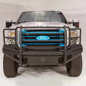 Fab Fours - Fab Fours FS99-Q1660-1 Black Steel Elite Smooth Front Bumper with Full Guard for Ford F250/F350 1999-2004 - Image 3