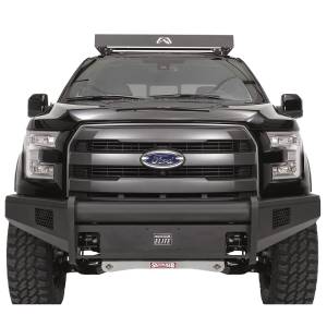 Fab Fours FF15-R3251-1 Black Steel Elite Smooth Front Bumper for Ford F150 2015-2017