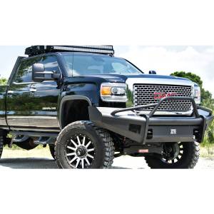 Fab Fours - Fab Fours GM14-Q3162-1 Black Steel Elite Smooth Front Bumper with Pre-Runner Guard for GMC Sierra 2500HD/3500 2015-2019 - Image 2