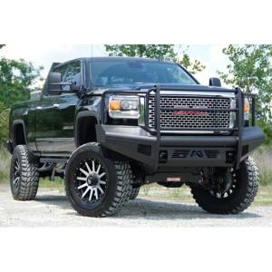 Fab Fours - Fab Fours GM14-Q3160-1 Black Steel Elite Smooth Front Bumper with Full Guard for GMC Sierra 2500HD/3500 2015-2019 - Image 2