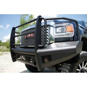 Fab Fours - Fab Fours GM14-Q3160-1 Black Steel Elite Smooth Front Bumper with Full Guard for GMC Sierra 2500HD/3500 2015-2019 - Image 3