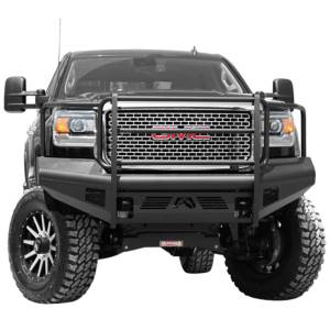Fab Fours - Fab Fours GM14-Q3160-1 Black Steel Elite Smooth Front Bumper with Full Guard for GMC Sierra 2500HD/3500 2015-2019 - Image 4