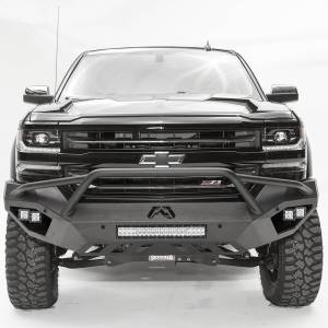 Fab Fours Vengeance - Chevy - Fab Fours - Fab Fours CS16-D3852-1 Vengeance Front Bumper with Pre-Runner Guard and Sensor Holes for Chevy Silverado 1500 2016-2018