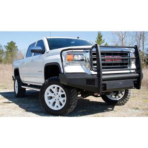 Fab Fours - Fab Fours GS14-R3160-1 Black Steel Elite Smooth Front Bumper with Full Guard for GMC Sierra 1500 2014-2015 - Image 2