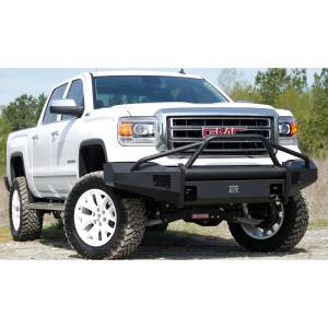 Fab Fours - Fab Fours GS14-R3162-1 Black Steel Elite Smooth Front Bumper Pre-Runner Guard for GMC Sierra 1500 2014-2015 - Image 2