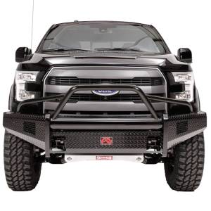 Fab Fours - Fab Fours FF15-K3252-1 Black Steel Front Bumper with Pre-Runner Guard for Ford F150 2015-2017 - Image 2