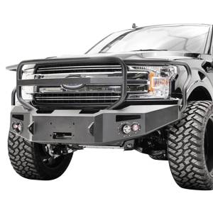 Ford F150 - Ford F150 2018-2020 - Fab Fours - Fab Fours FF18-H4550-1 Premium Winch Front Bumper with Grille Guard for Ford F150 2018-2020