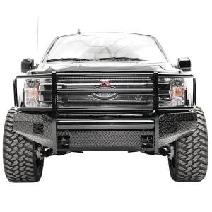 Fab Fours Black Steel - Ford F150 2018-2019 - Fab Fours - Fab Fours FF18-K4560-1 Black Steel Front Bumper with Full Grille Guard for Ford F150 2018-2020