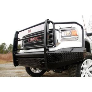 Fab Fours - Fab Fours GM07-K2160-1 Black Steel Front Bumper with Full Grille Guard for GMC Sierra 1500 2007-2013 - Image 3