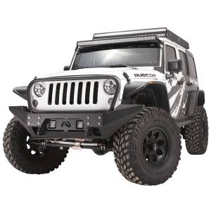 Fab Fours - Fab Fours JK07-B1858-1 FMJ Full Width Winch Front Bumper with Full Guard for Jeep Wrangler JK 2007-2018 - Image 2