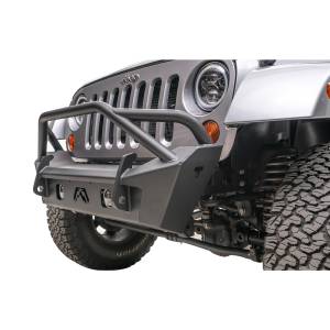Fab Fours - Fab Fours JK07-B1952-1 Stubby Winch Front Bumper with Pre-Runner Guard for Jeep Wrangler JK 2007-2018 - Image 4