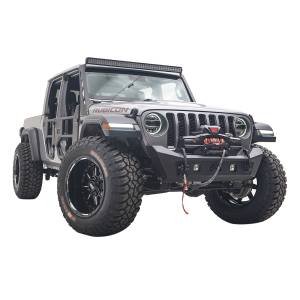Fab Fours - Fab Fours JL18-B4751-1 Stubby Winch Front Bumper for Jeep Wrangler JL 2018-2024 and Jeep Gladiator 2021-2023 - Image 2