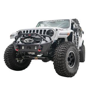 Fab Fours - Fab Fours JL18-B4752-1 Stubby Winch Front Bumper with Pre-Runner Guard for Jeep Wrangler JL 2018-2024 and Jeep Gladiator 2021-2023 - Image 2
