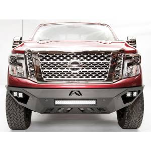 Fab Fours - Fab Fours NT16-D3751-1 Vengeance Front Bumper with Sensor Holes for Nissan Titan XD 2016-2021