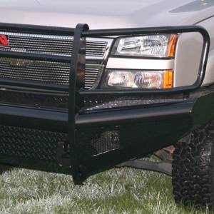 Fab Fours - Fab Fours CH05-S1360-1 Black Steel Front Bumper with Grille Guard for Chevy Silverado 2500HD/3500 2003-2006 - Image 2