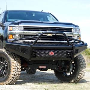 Fab Fours - Fab Fours CH05-S1362-1 Black Steel Front Bumper with Pre-Runner Guard for Chevy Silverado 2500HD/3500 2003-2006 - Image 3