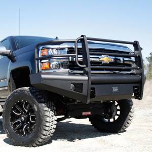 Fab Fours - Fab Fours CH05-Q1360-1 Black Steel Elite Smooth Front Bumper with Grille Guard for Chevy Silverado 2500HD/3500 2003-2006 - Image 3