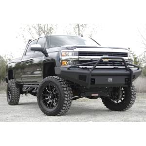 Fab Fours - Fab Fours CH08-Q2062-1 Black Steel Elite Smooth Front Bumper with Pre-Runner Guard for Chevy Silverado 2500HD/3500 2007-2010 - Image 4