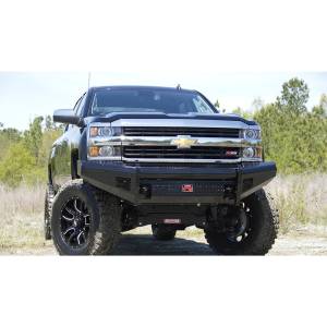 Fab Fours - Fab Fours CH14-S3061-1 Black Steel Front Bumper for Chevy Silverado 2500HD/3500 2015-2019