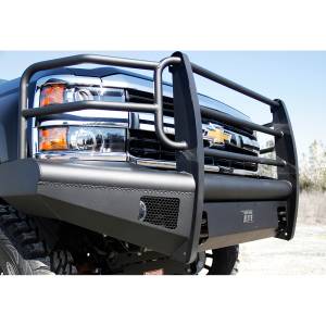 Fab Fours - Fab Fours CH14-Q3060-1 Black Steel Elite Smooth Front Bumper with Grille Guard for Chevy Silverado 2500HD/3500 2015-2019 - Image 3