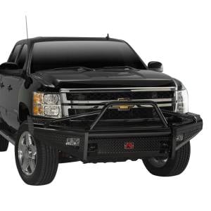 Fab Fours CH08-S2062-1 Black Steel Front Bumper with Pre-Runner Guard for Chevy Silverado 2500HD/3500 2007-2010