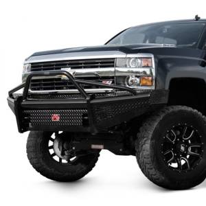 Fab Fours - Fab Fours CH08-S2062-1 Black Steel Front Bumper with Pre-Runner Guard for Chevy Silverado 2500HD/3500 2007-2010 - Image 2