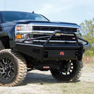 Fab Fours - Fab Fours CH08-S2062-1 Black Steel Front Bumper with Pre-Runner Guard for Chevy Silverado 2500HD/3500 2007-2010 - Image 3