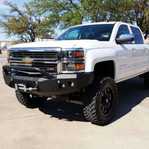 Road Armor - Road Armor 314R4B Stealth Winch Front Bumper with Pre-Runner Guard and Square Light Holes for Chevy Silverado 1500 2014-2015 - Image 2