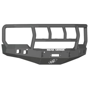 Road Armor 316R2B Stealth Winch Front Bumper with Titan II Guard and Square Light Holes for Chevy Silverado 1500 2016-2018