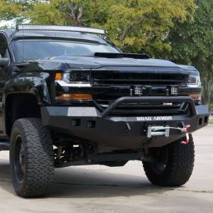 Road Armor - Road Armor 316R4B Stealth Winch Front Bumper with Pre-Runner Guard and Square Light Holes for Chevy Silverado 1500 2016-2018 - Image 4