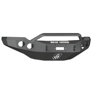 Road Armor - Road Armor 38204B Stealth Winch Front Bumper with Pre-Runner Guard and Round Light Holes for Chevy Silverado 2500HD/3500 2011-2014 - Image 1