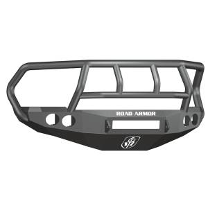 Road Armor 40802B-NW Stealth Non-Winch Front Bumper with Titan II Guard and Round Light Holes for Dodge Ram 2500/3500/4500/5500 2010-2018