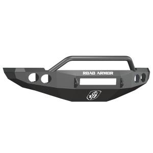 Road Armor 40804B-NW Stealth Non-Winch Front Bumper with Pre-Runner Guard and Round Light Holes for Dodge Ram 2500/3500/4500/5500 2010-2018