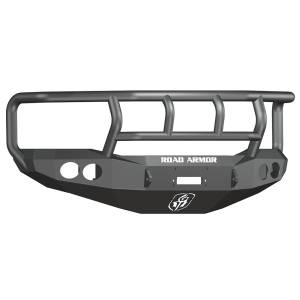Road Armor 44062B Stealth Winch Front Bumper with Titan II Guard and Round Light Holes for Dodge Ram 2500/3500/4500/5500 2006-2009