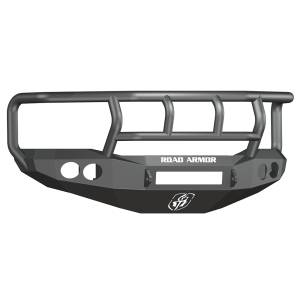 Road Armor 44062B-NW Stealth Non-Winch Front Bumper with Titan II Guard and Round Light Holes for Dodge Ram 2500/3500/4500/5500 2006-2009