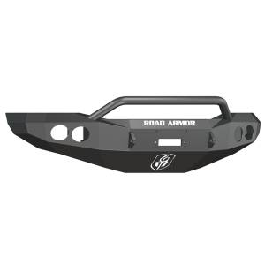 Road Armor - Road Armor 44064B Stealth Winch Front Bumper with Pre-Runner Guard and Round Light Holes for Dodge Ram 2500/3500/4500/5500 2006-2009 - Image 1