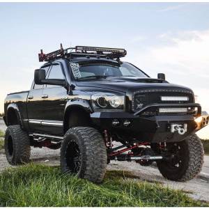 Road Armor - Road Armor 44064B Stealth Winch Front Bumper with Pre-Runner Guard and Round Light Holes for Dodge Ram 2500/3500/4500/5500 2006-2009 - Image 2