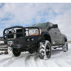Road Armor - Road Armor 44065B Stealth Winch Front Bumper with Lonestar Guard and Round Light Holes for Dodge Ram 2500/3500/4500/5500 2006-2009 - Image 2