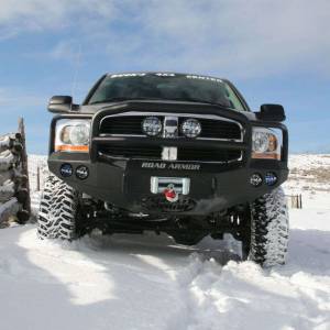 Road Armor - Road Armor 44065B Stealth Winch Front Bumper with Lonestar Guard and Round Light Holes for Dodge Ram 2500/3500/4500/5500 2006-2009 - Image 4