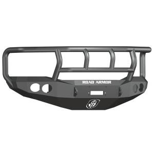 Road Armor 44072B Stealth Winch Front Bumper with Titan II Guard and Round Light Holes for Dodge Ram 1500 2006-2008