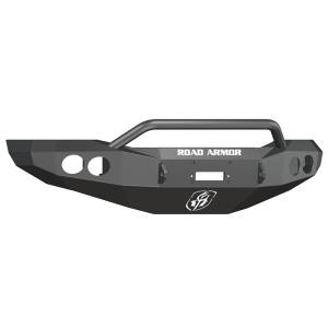 Road Armor - Road Armor 44074B Stealth Winch Front Bumper with Pre-Runner Guard and Round Light Holes for Dodge Ram 1500 2006-2008 - Image 1