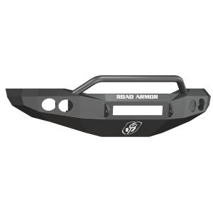 Road Armor 44074B-NW Stealth Non-Winch Front Bumper with Pre-Runner Guard and Round Light Holes for Dodge Ram 1500 2006-2008