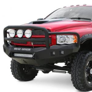 Road Armor - Road Armor 44075B-NW Stealth Non-Winch Front Bumper with Lonestar Guard and Round Light Holes for Dodge Ram 1500 2006-2008 - Image 2