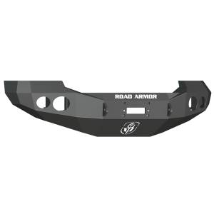 Road Armor 60500B Stealth Winch Front Bumper with Round Light Holes for Ford F250/F350/F450/Excursion 2005-2007