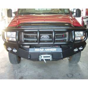 Road Armor - Road Armor 60502B Stealth Winch Front Bumper with Titan II Guard and Round Light Holes for Ford F250/F350/F450/Excursion 2005-2007 - Image 3