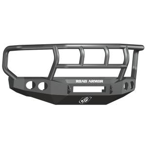 Bumpers By Vehicle - Ford F450/F550 Super Duty - Road Armor - Road Armor 60802B-NW Stealth Non-Winch Front Bumper with Titan II Guard and Round Light Holes for Ford F250/F350/F450 2008-2010
