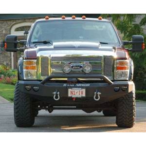 Road Armor - Road Armor 60804B Stealth Winch Front Bumper with Pre-Runner Guard and Round Light Holes for Ford F250/F350/F450 2008-2010 - Image 2