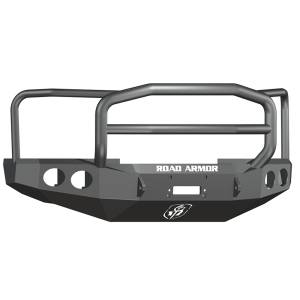 Road Armor 60805B Stealth Winch Front Bumper with Lonestar Guard and Round Light Holes for Ford F250/F350/F450 2008-2010