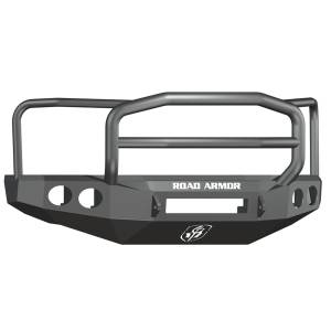 Road Armor 60805B-NW Stealth Non-Winch Front Bumper with Lonestar Guard and Round Light Holes for Ford F250/F350/F450 2008-2010