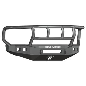 Road Armor 608R2B-NW Stealth Non-Winch Front Bumper with Titan II Guard and Square Light Holes for Ford F250/F350/F450 2008-2010
